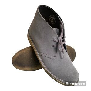Clarks Desert Boot Women Suede Gray Chukka Preppy Y2K Vintage Timeless Sz 8